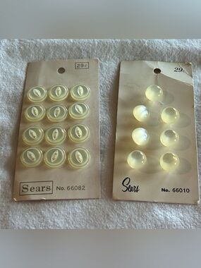 Vintage Sears Buttons on Original Cards size 18 and 20